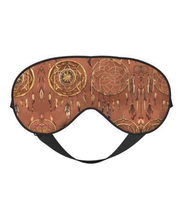 SSIMOO Feather Print Double-Sided Eye Mask Soft and Light Blocking for Enhancing Sleep Quality Black