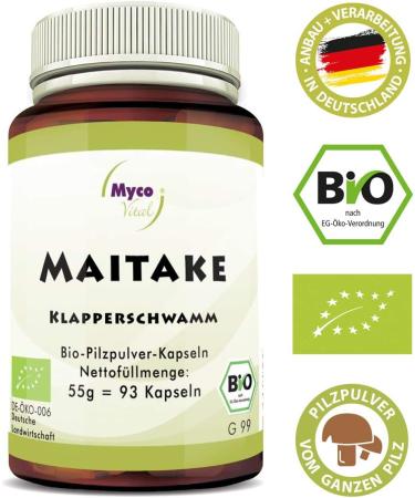 Buy Organic Maitake 93 Mushroom Capsules - 650mg Vegan Powder | Natural Alternative to Extract - Buy Online on GoSupps.com
