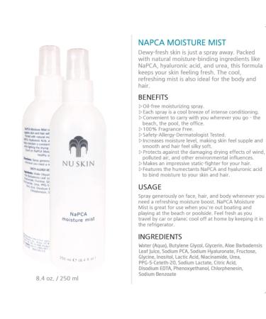 Nu Skin NaPCA Moisture Mist 2 Pack - Hydrating Facial Spray Bundle - Buy Online on GoSupps.com