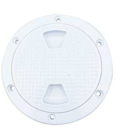 Round Inspection Deck Plate Hatch with Detachable Cover and Pre-drilled Holes, Water Tight for Kayak Marine Boat Yacht Outdoor Installations White Round-8