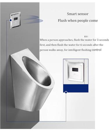 Inodoro moderno de Acero inoxidable 304 para ba o inodoro p blico de drenaje por inducci n de pared con inodoro Vertical peque o adecuado para familias hoteles y escuelas - Buy Online on GoSupps.com