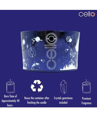 Celestial Large Scented Candle with Lazurite Gemstones - Blue Crystal Candle for Astrology Gift, Ideal for Men or Women - Buy Online on GoSupps.com
