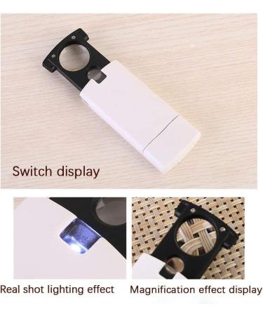 Magnifying Glass LED Mini Handheld Magnifying Glass 20X 45X Double Lens UV Light Portable for Old Man Book Reading Jewelry Identification Crafts Carving and Repair - Buy Online on GoSupps.com