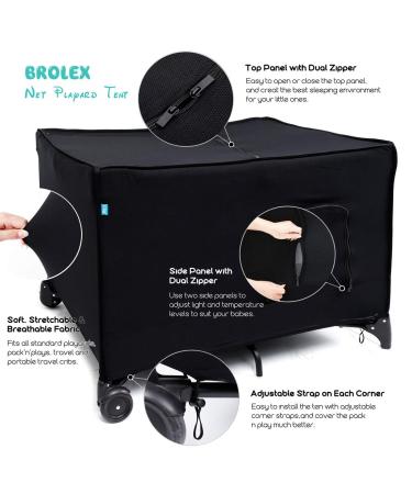 Brolex Mini Crib Canopy Cover for Pack and Play Portable Travel Cribs  Stretchy Breathable Netting Tent and Shade for Indoor or Outdoor Naps  Play or Sleeping  Baby Safe Child Protection Black01 - Buy Online on GoSupps.com