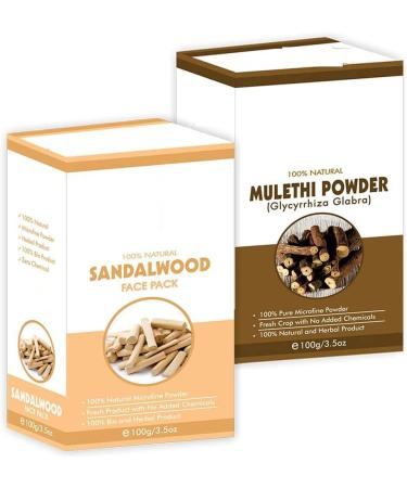 Hyd Mulethi Powder & Sandalwood Face Pack Powder Combo Pack 100 Grams Each