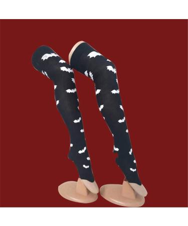 Jier Halloween Skeleton Overknees Stockings - Cosplay Blood Stains Black - Perfect for Horror Carnivals & Parties - Buy Online on GoSupps.com