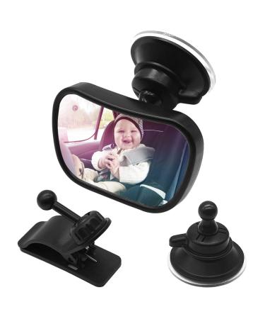 Baby Car Mirror Rear View Mirror Back Seat Child in Sight Safely Car Mirror 360 Degree Adjustable Shatterproof with Sucker and Clip Family Car Kids Supplies for Children Baby Kids