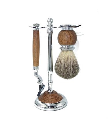 Lefeda Simply men's rasier brushes classic popular roof hair-finish-finish handle shaving brush holder salon-hairdresser tool set 10x17cm Silver