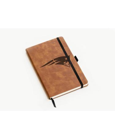 Rico Industries NFL New England Patriots Brown Laser Engraved Small Notepad Jounral/Notepad 8.25" x 5.25"- Office Accessory - Buy Online on GoSupps.com