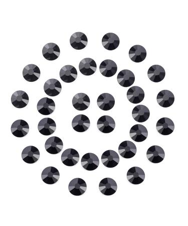 1440Pcs Black Crystal Rhinestones,Glass Flatback Rhinestones Gemstones Mini for Nail Face Makeup Art Crafts Clothes Decoration - (SS8,2.4mm,Black) SS8/1440Pcs Black