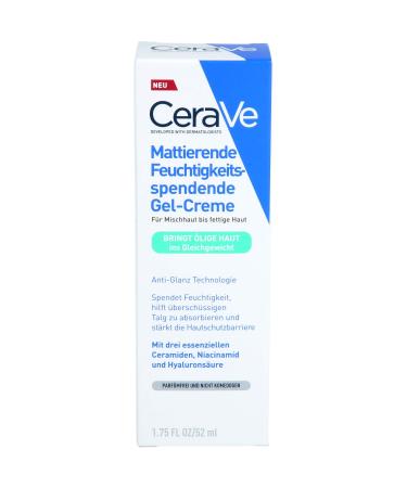 CeraVe Mattifying Moisturizing Gel Cream for Oily and Greasy Skin - With Hyaluronic Acid Ceramides and Niacinamide - Hy