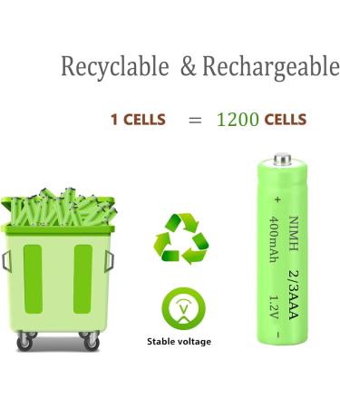 1.2V 400mAh NiMH Rechargeable Batteries - 12 Pack Button Top for DIY LED Solar Lights | International Shipping Available - Buy Online on GoSupps.com