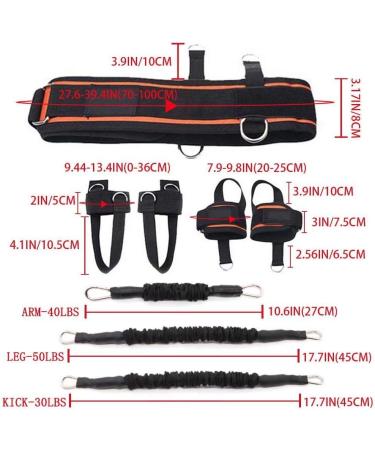 YNXing Boxing Resistance Bands - 200 lbs Strength Training Set for Football Basketball Volleyball Taekwondo & Muay Thai Fitness - Black - Buy Online on GoSupps.com