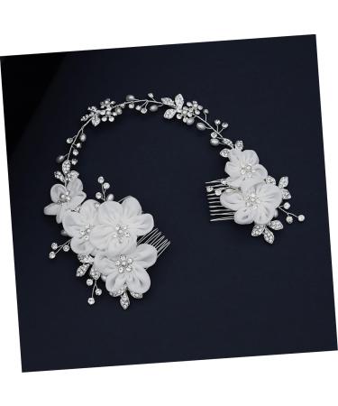 FRCOLOR Chiffon Flower Comb Flower Hair Accessories European and American Hair Combs Wedding Hair Comb Bridal Headdress Wedding Hair Accessories Handmade Hair Combs Bride The Flowers Veil - Buy Online on GoSupps.com