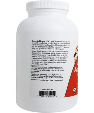 Organic Acacia Fiber Powder 12 oz - Natural Digestive Support - Buy Online on GoSupps.com