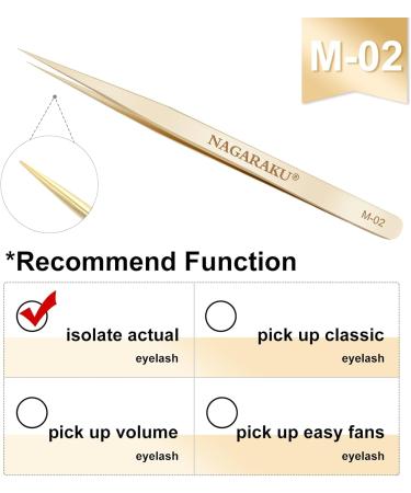 Nagaraku Eyelash Sink - Professional Precision Tweezers for Eyelash Extensions | Stainless Steel M-01 & M-02 | Curved & Straight | Volume Eyelash Tools - Buy Online on GoSupps.com
