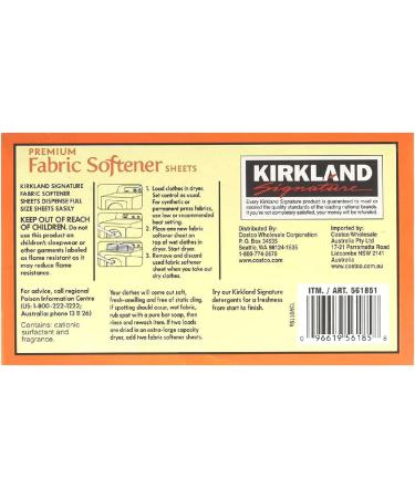 Kirkland Signature Fabric Softener Sheets - Premium Ultra Soft Fresh Scent 250 Count - Buy Internationally Online - Buy Online on GoSupps.com