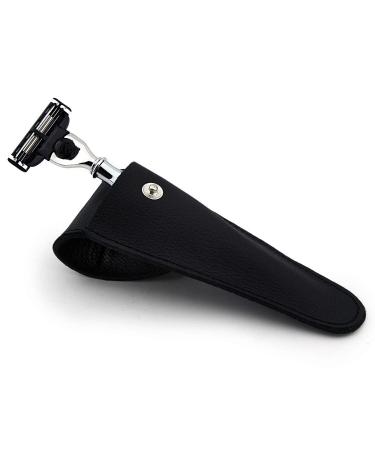 Luxurious 3-Edge Grade Knife Set with Leather Cover - Premium Wet Shaving Tool - Buy Online on GoSupps.com