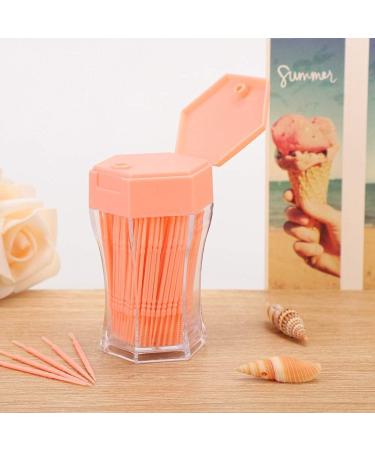 200pcs 2 Ends Toothpicks Plastic Colored Teeth Tooth Picks with Toothpick Dispenser for Home Restaurant Hotel(Orange) - Buy Online on GoSupps.com