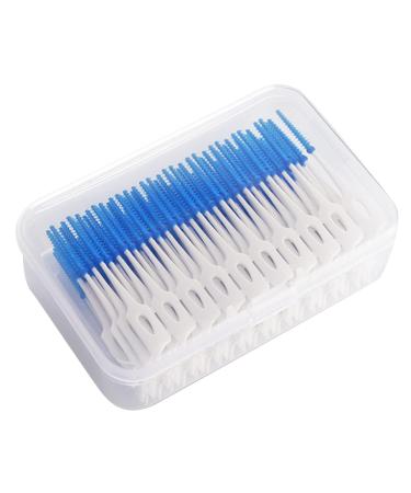 Interdental brush toothpick dental floss double head brush 160 pieces small gap brushes Blue