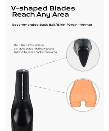 Electric Body Hair Trimmer for Men | Cordless Waterproof Razor | 120 Mins Battery Life | Lightweight V-Shaped Pubic Hair Trimmer for Sensitive Areas - Buy Online on GoSupps.com