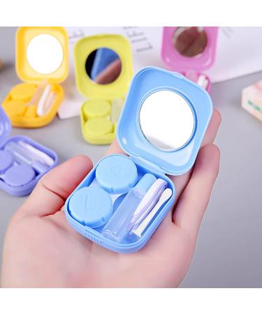 Portable 6-Part Contact Lens Case with Mirror Straw & Tweezers - Ideal for Daily Travel & Work - Buy Online on GoSupps.com