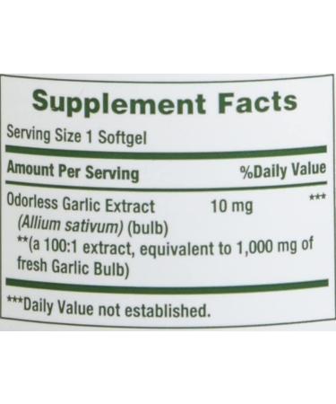 Nature's Bounty Garlic Extract 1000 mg 100 Count (Pack of 4) - Immune Support Supplement - Buy Online on GoSupps.com