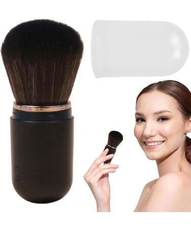 Retractable Powder Brush - Portable Makeup Brush | Retractable Travel Powder Blush Brush Soft Bristles for Daily Use for Travel black - Buy Online on GoSupps.com