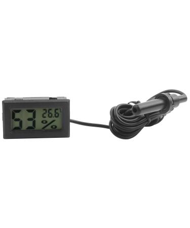 Hygrometer Humidity Meter Useful Easy to Use with Probe for Indoor Use (Black)