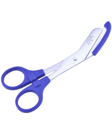 Bandage Scissors with Round Tip Perfect for Nurses Veterinary and Home Use with with Colored Safety Guard 5 -Colours (Blue)