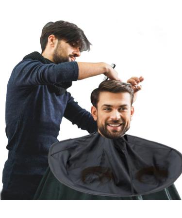 FILFEEL Barber Cloak Hair Cutting Cape Umbrella Salon Barber Hairdressing Hair For Adult (12-Black) 12 Black