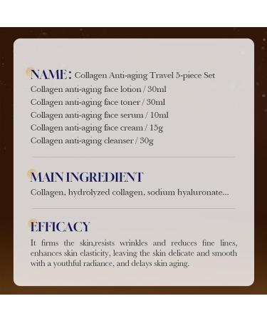 Collagen Skincare Set 5 Piece Hydrating Travel Kit with Cleanser Toner Lotion Serum Cream Firms Skin & Enhance Skin Elasticity for Smooth & Glow | Travel Size Skin Care Kit Box & Gift Set for Women - Buy Online on GoSupps.com