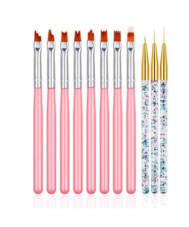 FULINJOY 11 Pcs Nail Art Brush Set  UV Gel Painting Pen Nail Flower Painting Brush Gel Gradient Nail Painting Design Pen  Nail Liner Brushes