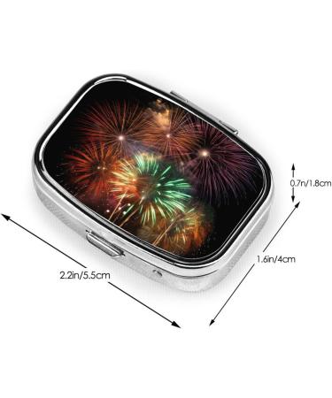 Splendid Fireworks 2 Compartment Pill Case | Cute Travel Pill Box for Purse & Gifts - International Shipping Available - Buy Online on GoSupps.com