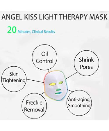 Angel Kiss LED Face Mask Light Therapy - 7 Color Blue & Red Light for Anti-Aging Skin Care | Facial Treatment Photon Mask for Wrinkle Removal & Skin Rejuvenation - Best Gift for Women - Buy Online on GoSupps.com
