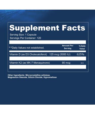 Opti + D3/K2 Supplement | Bone Health Cardiovascular Wellness and Immune Support* Supplement | Vitamin D3 K2 Daily Support | 120 Capsules/120 Servings - Buy Online on GoSupps.com