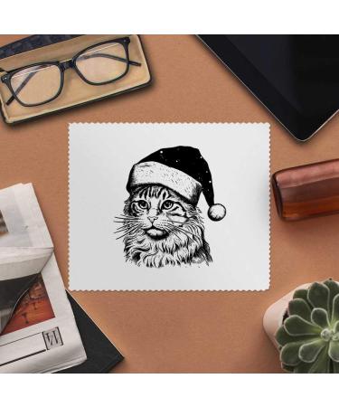 Buy 2 Microfiber Glasses Cleaning Cloths - Christmas Cat Design | International Shipping Available - Buy Online on GoSupps.com