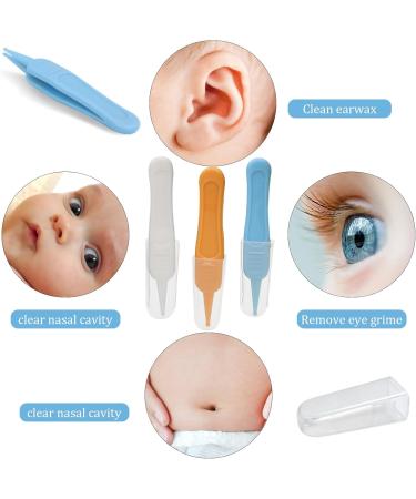 3 Pieces Baby Safety Tweezers - Gentle Plastic Nose & Ear Cleaners Easy Grip Compact Design for Baby Care - Buy Online on GoSupps.com