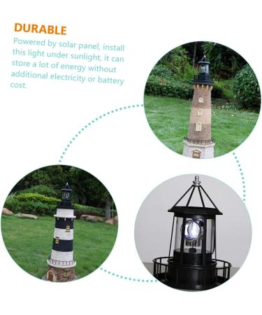 2pcs Solar Rotating Light Outdoor Lighthouse Exterior Solar Powered Lights Retro Decor Towers Statue Lights Rotating Landscape Light Solar Lighthouse Yard Solar Lighthouse Lantern (Black) - Buy Online on GoSupps.com