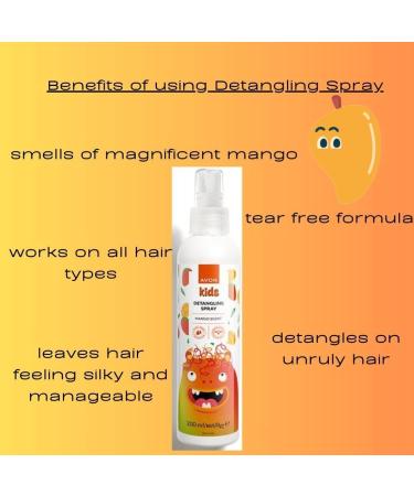 Kids Magnificent Mango Detangling Spray 200ml: Smooth Tangle-Free Hair Solution for All Hair Types | Knot-Free Easy Hair Care Routine - Buy Online on GoSupps.com