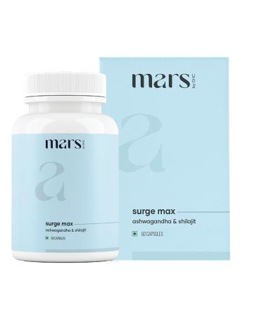 Mars Surgemax Natural Capsules with Shilajit & Safed Musli | Supports Energy, Strength & Immunity | for Active Lifestyle | 60 Capsules | Pack of 1