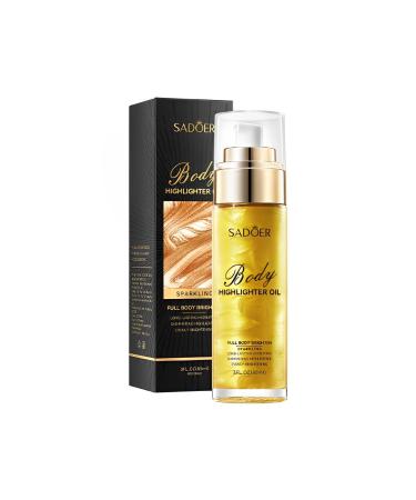 Shimmer Body Oil Plump Up The Bronze Body Shimmer Oil Waterproof Long Lasting Moisturizing Bronze Body Oil Face Body Shimmer Glow Illuminator Long Lasting Non-Sticky (02#)