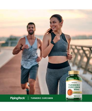 Piping Rock Turmeric Curcumin Supplement 800mg | 180 Capsules | Herbal Extract Complex | Non-GMO Gluten Free - Buy Online on GoSupps.com