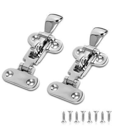 Marine Grade Boat Door Hatch Anti-Rattle Latches, Hold Down Clamp Latches, Solid Construction, Lockable, 316 Stainless Steel with Screws(2 PCS)