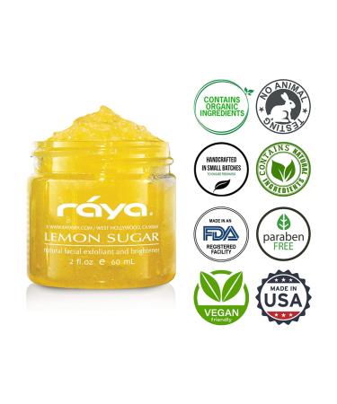 RAYA Lemon Sugar Facial Scrub - Organic Exfoliating Scrub for Dry Skin | Brightens & Smooths Complexion | International Shipping Available - Buy Online on GoSupps.com