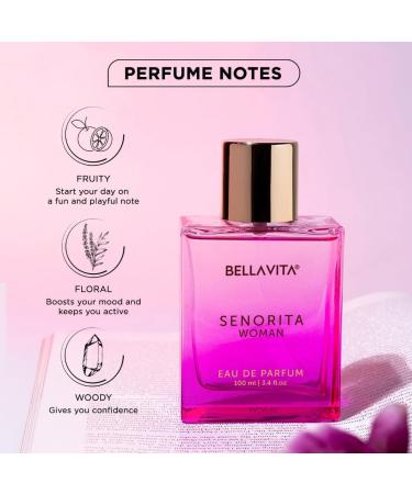 Bella_Vita Luxury Senorita Woman Eau De Parfum Perfume with Yuzu Lotus Magnolia Musk|Premium Long Lasting Floral Fruity Fragrance for Women 100ML - Buy Online on GoSupps.com