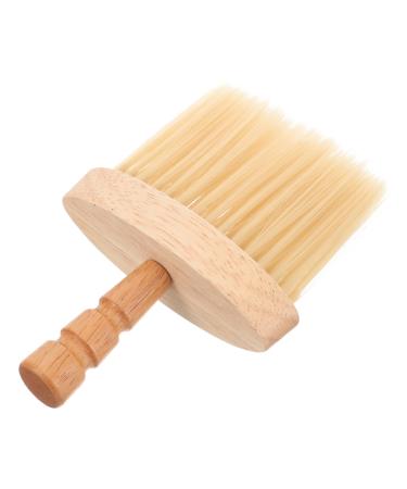 MAGICLULU Hairdressing Bristle Brush Neck Brush Tool Barber with Wood Handle Shaving Brush Barber Accessories Salon Shave Brush Barber Brush Neck Duster Manual Sharpened Yellow Hair