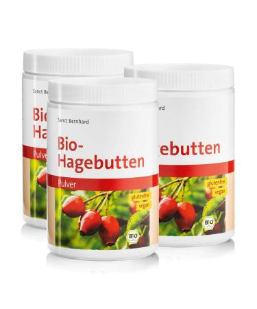 Sanct Bernhard Sanct Bernhard organic rosehip powder gluten-free vegan content 3 x 500g 1500 g