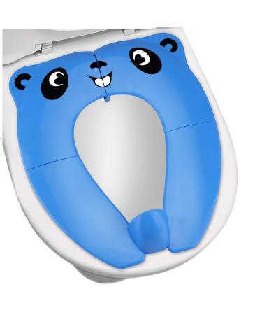 Upgrade Portable Potty Seat with Splash Guard for Toddler, Foldable Travel Potty Seat with Carry Bag , Non-Slip Pads Toilet Potty Training Seat Covers for Baby, Toddlers and Kids (Blue)