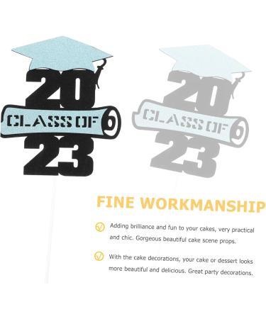 RUNROTOO 5pcs 2023 Graduation Visa Insertion Graduation Cap Topper College Graduation Decorations Graduation Decorations Class of 2023 Cupcake Toppers Graduation Gold Paper Cup Insert Card Blue 13x11.5cm - Buy Online on GoSupps.com